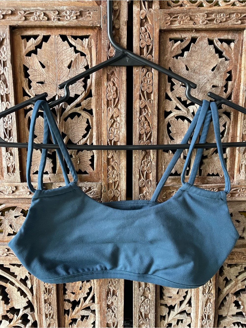 TEAL Double-Strap sports bra in Deep Teal Blue